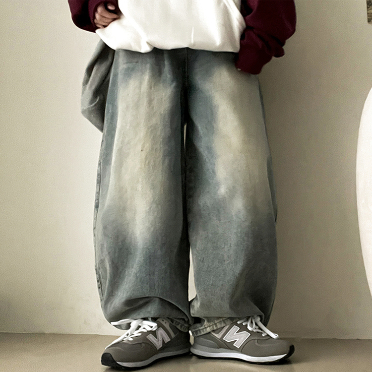 【丈別】]ビンテージウォッシングワイドデニムパンツ(5color) Vintage Light Blue