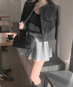 オフショルダーニット BLACK