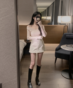 オフショルダーニット PINK