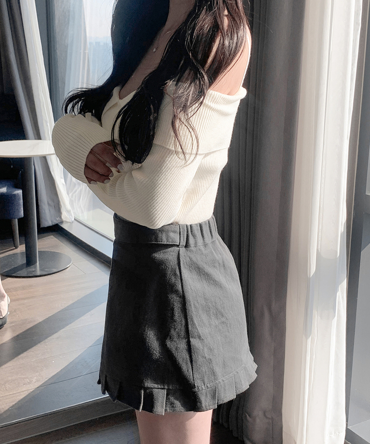 オフショルダーニット IVORY