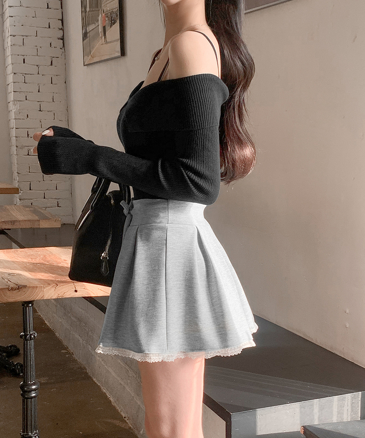 オフショルダーニット BLACK