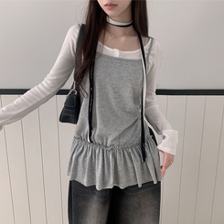 レイヤードフリルリボンキャミソールドレス レイヤードフリルリボンキャミソールドレス