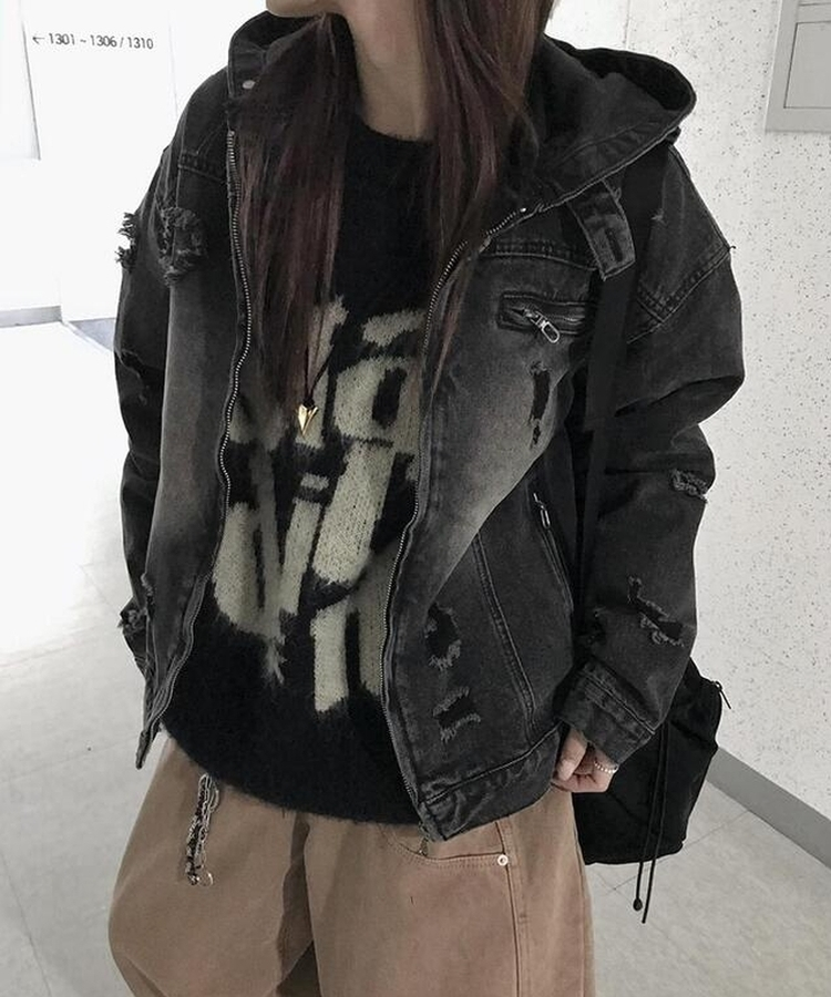 スターレタリングウールニット BLACK