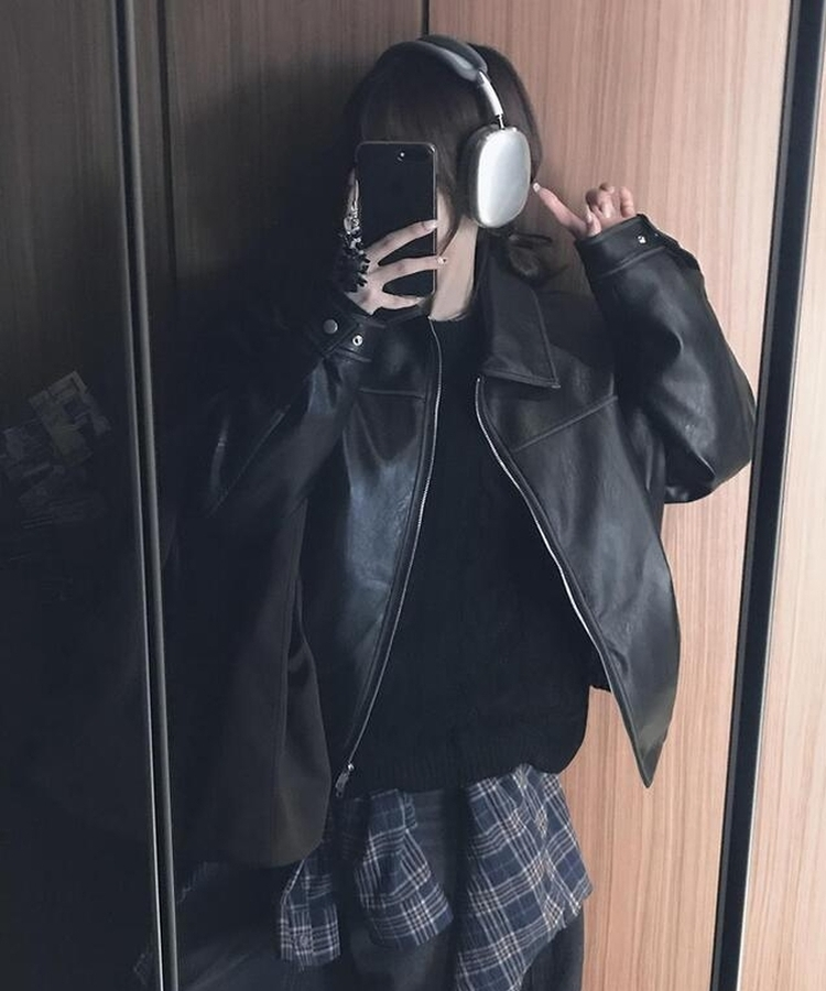 ヘンリーレザージャケット BLACK