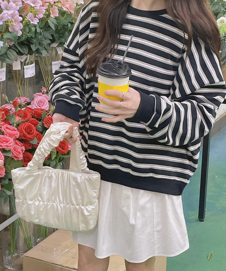 ストライプトレーナー BLACK