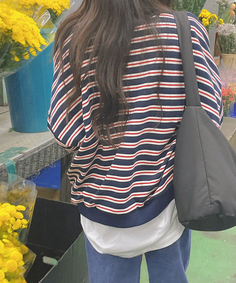 ストライプトレーナー NAVY