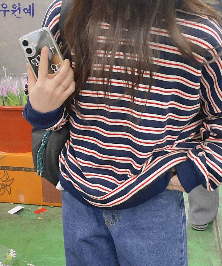 ストライプトレーナー NAVY