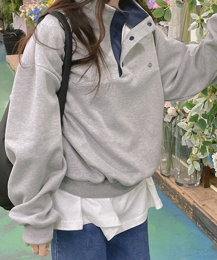 フレッドボタントレーナー(5color) GREY