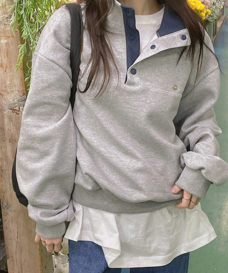 フレッドボタントレーナー(5color) GREY