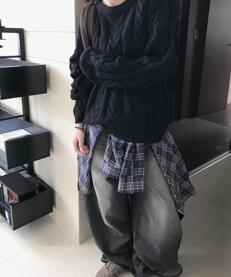 ワイドピンタックパンツ BLACK DENIM