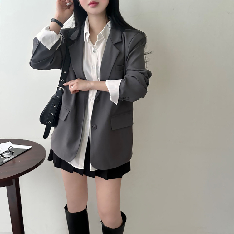 ベーシックボーイフィットジャケット CHARCOAL