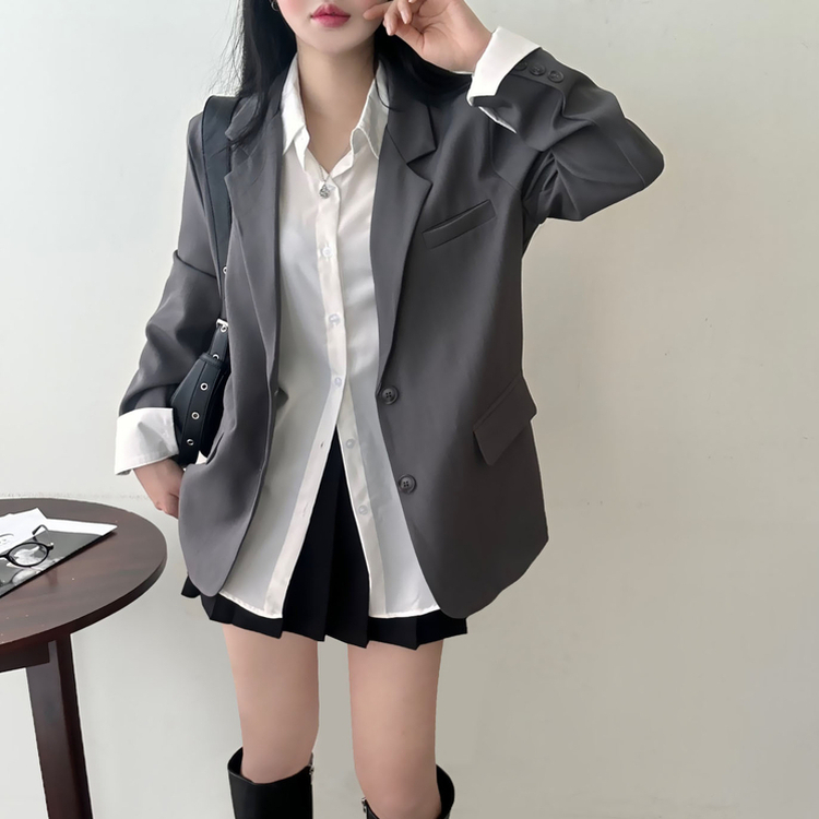 ベーシックボーイフィットジャケット CHARCOAL