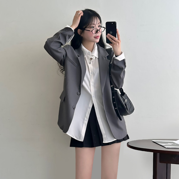 ベーシックボーイフィットジャケット CHARCOAL
