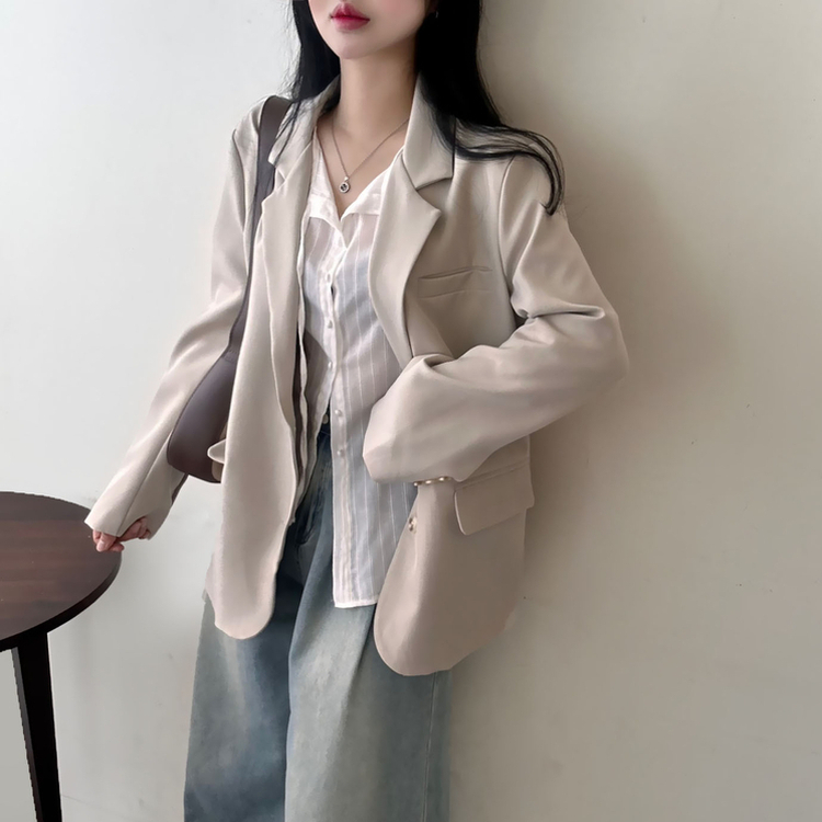 ベーシックボーイフィットジャケット BEIGE