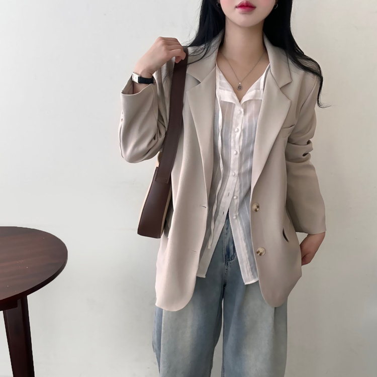 ベーシックボーイフィットジャケット BEIGE