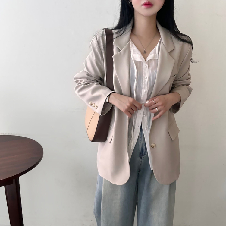 ベーシックボーイフィットジャケット BEIGE