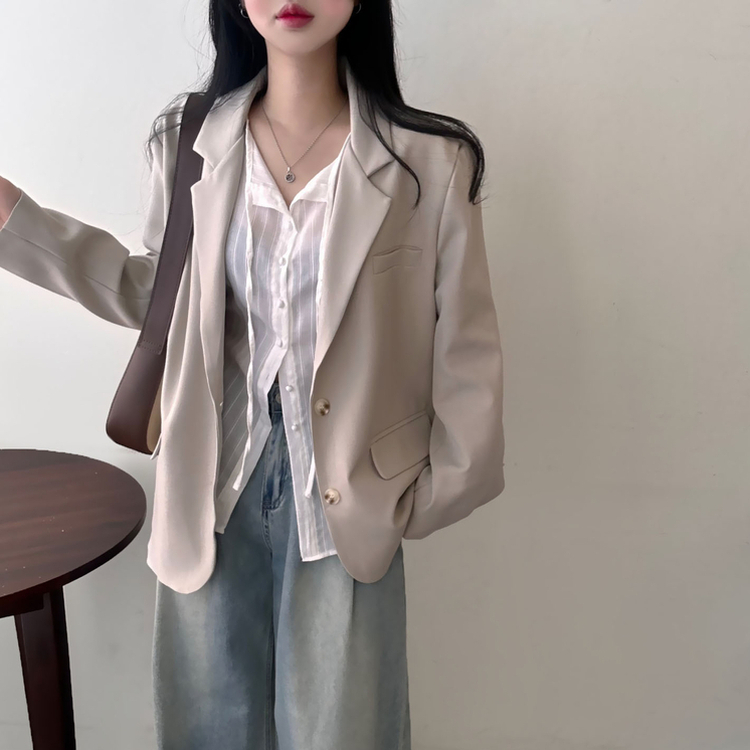 ベーシックボーイフィットジャケット BEIGE