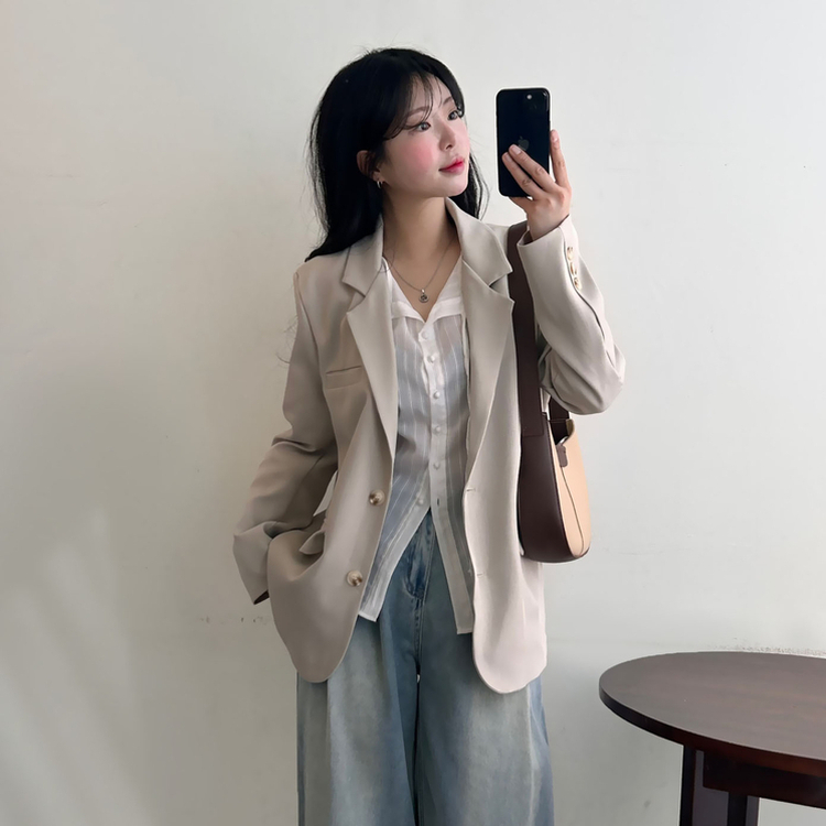 ベーシックボーイフィットジャケット BEIGE