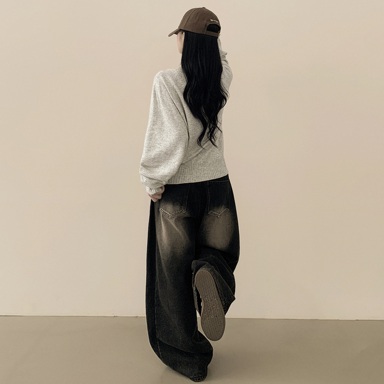 Vネックルーズフィットニット(7color) LIGHT GREY