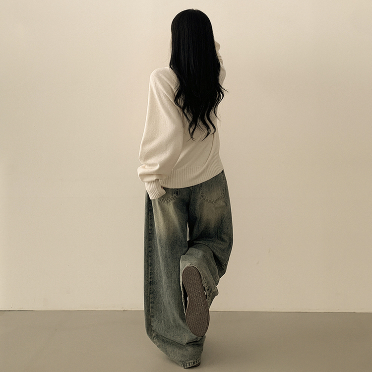 Vネックルーズフィットニット(7color) IVORY