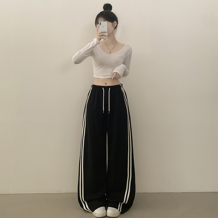 トラックラインワイドトレーニングパンツ(6color) BLACK