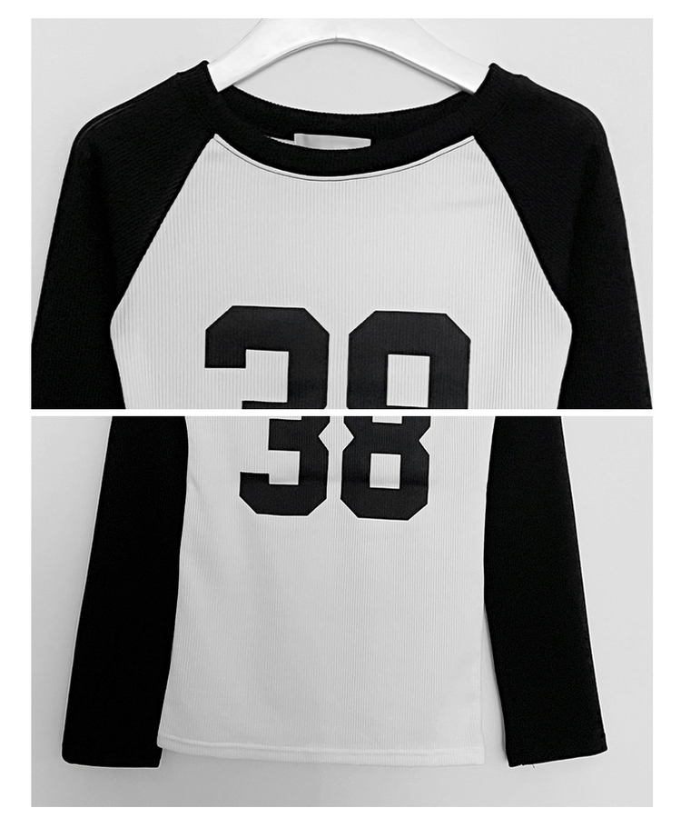 レタリングスリム長袖Tシャツ