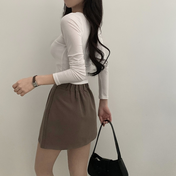 ラップAラインミニスカート(5color) MOCHA