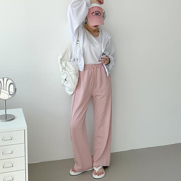 【丈別】バンディングトレーニングワイドパンツ(7color) PINK