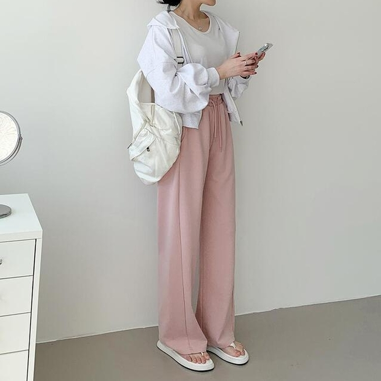 【丈別】バンディングトレーニングワイドパンツ(7color) PINK