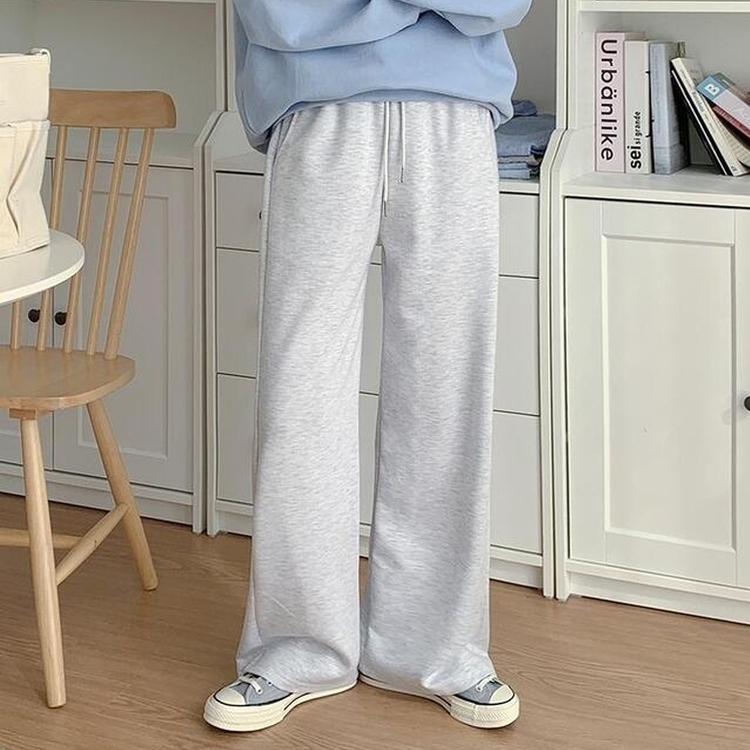 【丈別】バンディングトレーニングワイドパンツ(7color) MELANGE WHITE