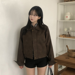 レザースエードブルゾンジャンパー BROWN