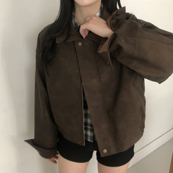 レザースエードブルゾンジャンパー BROWN