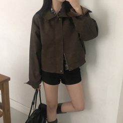 レザースエードブルゾンジャンパー BROWN