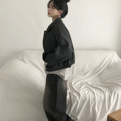 レザースエードブルゾンジャンパー CHARCOAL