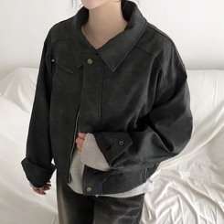 レザースエードブルゾンジャンパー CHARCOAL