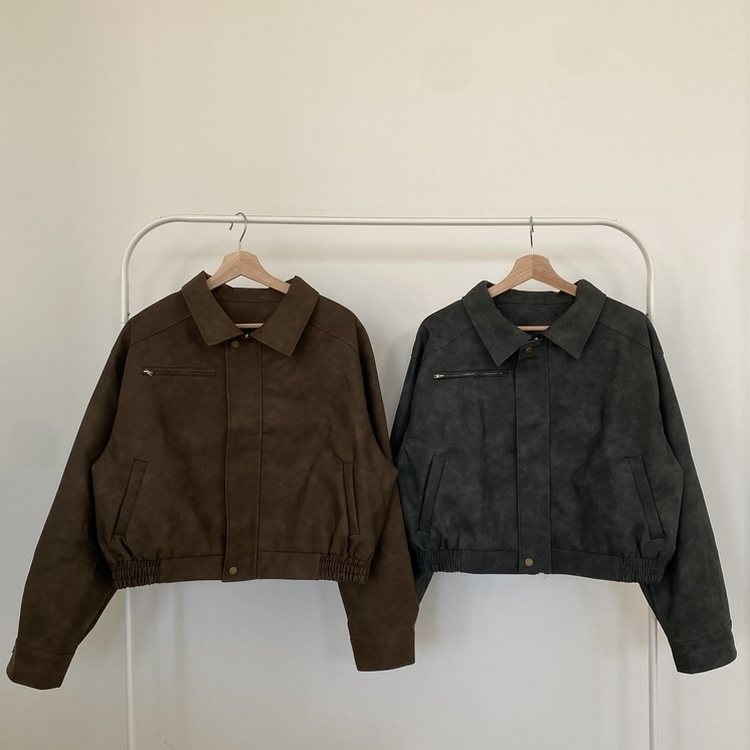 レザースエードブルゾンジャンパー