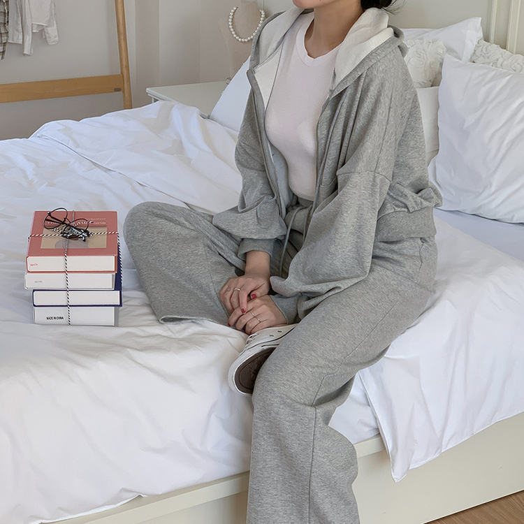 【SET】トレーニングフード ワイドパンツ GREY