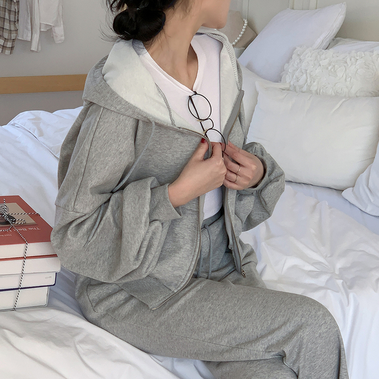 【SET】トレーニングフード ワイドパンツ GREY