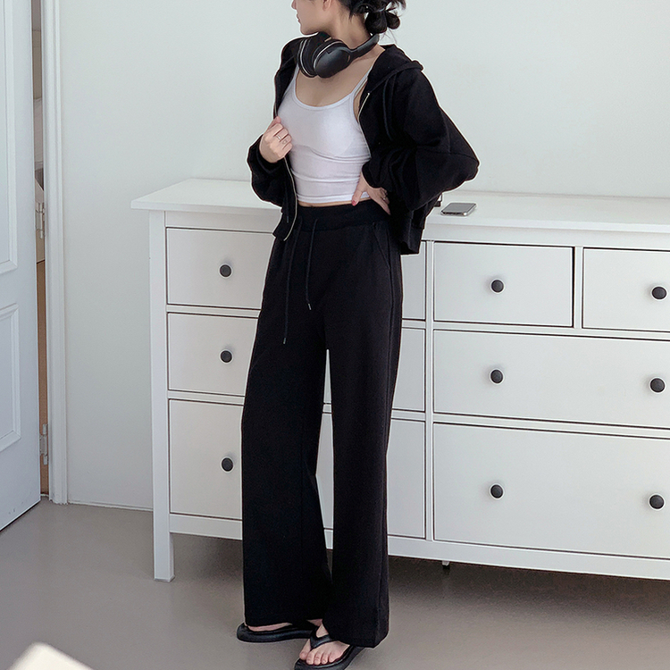 【SET】トレーニングフード ワイドパンツ BLACK
