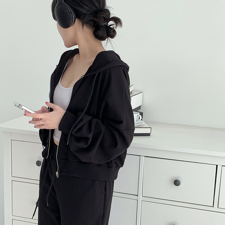 【SET】トレーニングフード ワイドパンツ BLACK
