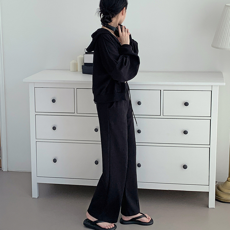 【SET】トレーニングフード ワイドパンツ BLACK