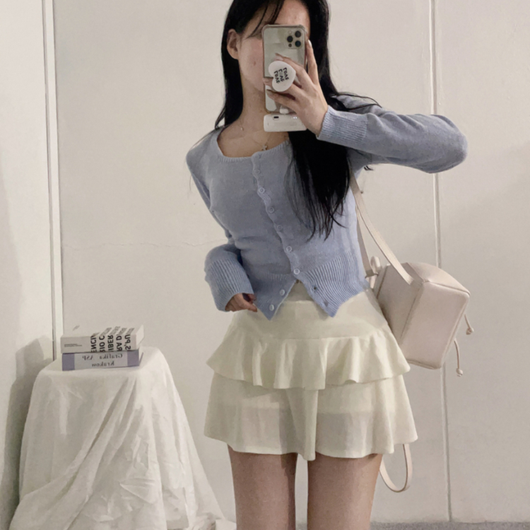 ティアードフレアスカートパンツ IVORY
