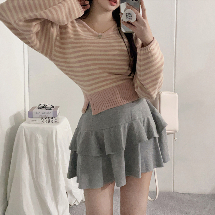 ティアードフレアスカートパンツ GRAY