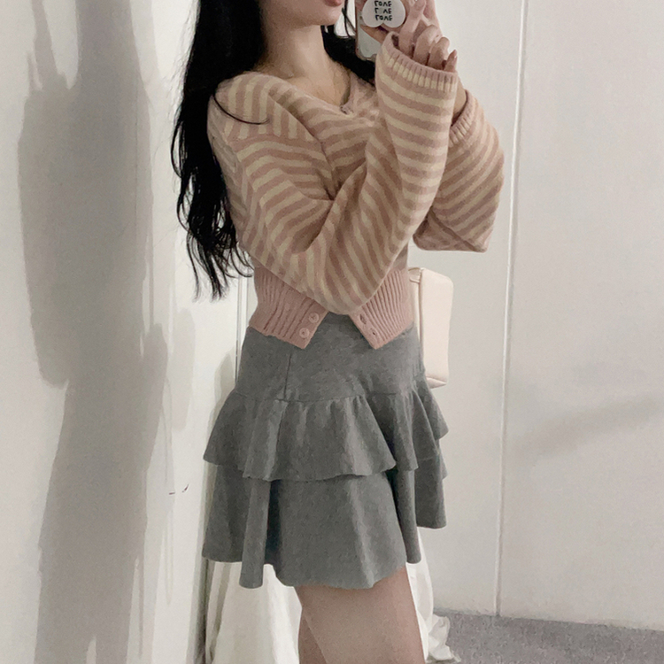 ティアードフレアスカートパンツ GRAY