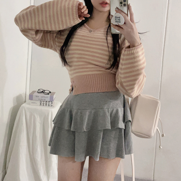 ティアードフレアスカートパンツ GRAY