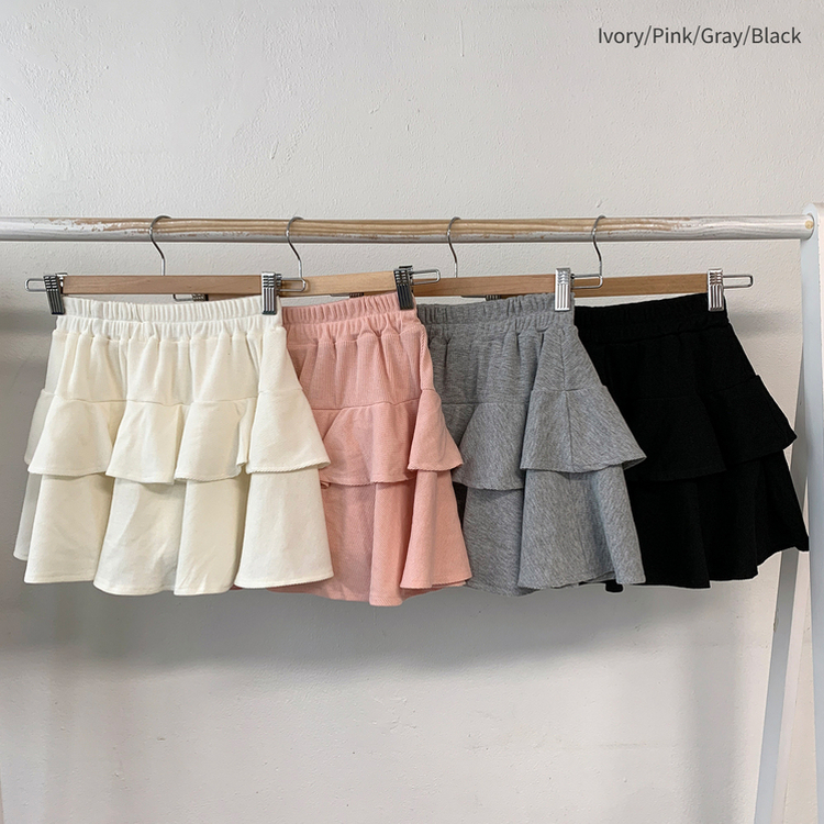 ティアードフレアスカートパンツ