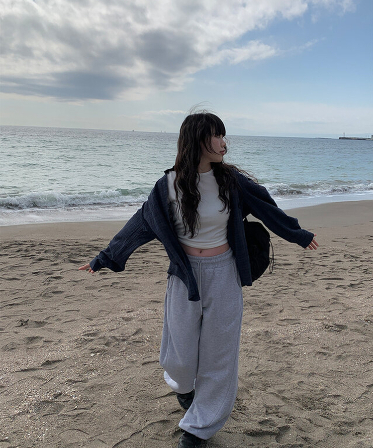 チェックナチュラルフィットシャツ NAVY
