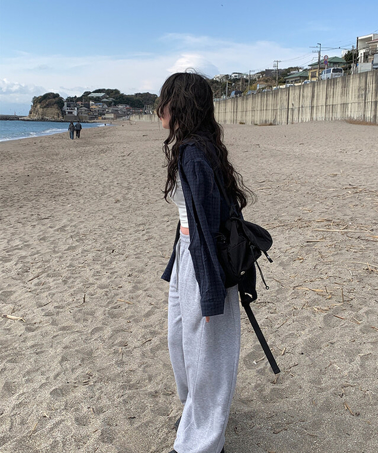チェックナチュラルフィットシャツ NAVY