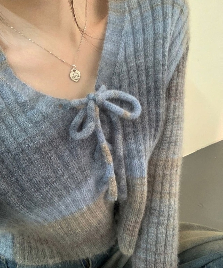 コルセットクロップドカーディガン SKY BLUE