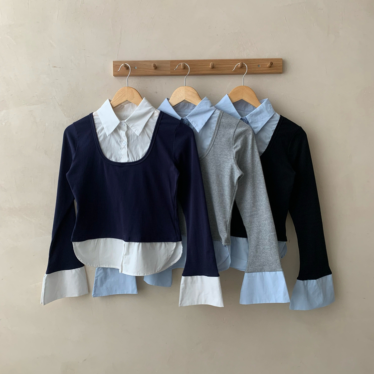 スリムレイヤード長袖Ｔシャツ